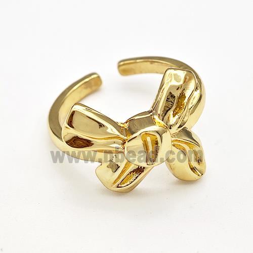 Copper Rings Bow Gold Plated