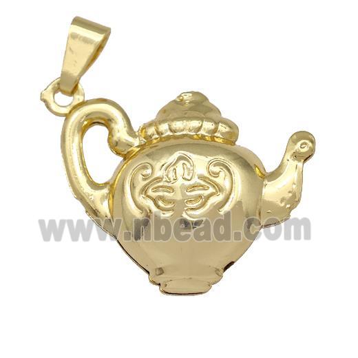 Copper Teapot Pendant Gold Plated