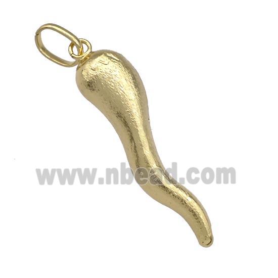 Copper Capsicum Chili Pendant Brushed Gold Plated