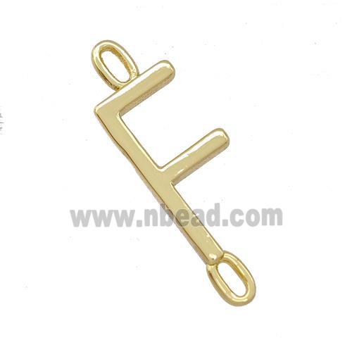 Copper Connector Letter-F Gold Plated