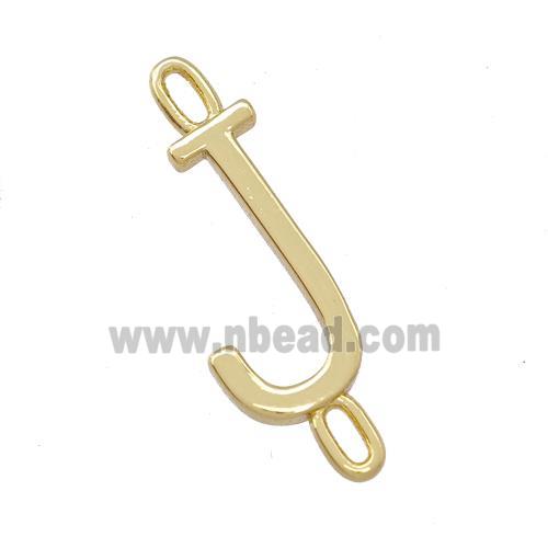 Copper Connector Letter-J Gold Plated