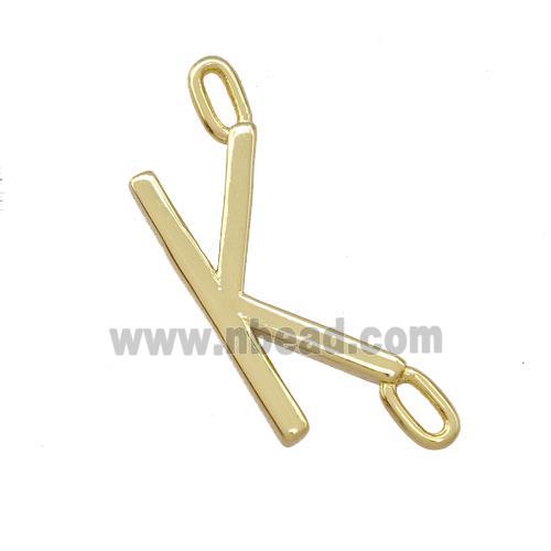 Copper Connector Letter-K Gold Plated