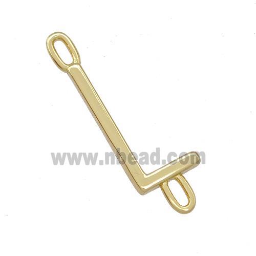 Copper Connector Letter-L Gold Plated