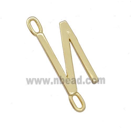 Copper Connector Letter-N Gold Plated