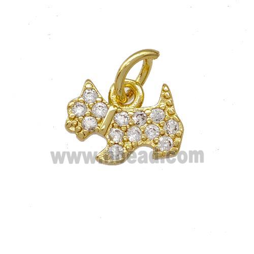 Copper Cat Charms Pendant Pave Zirconia Gold Plated
