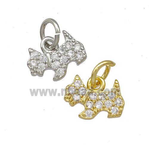 Copper Cat Charms Pendant Pave Zirconia Mixed