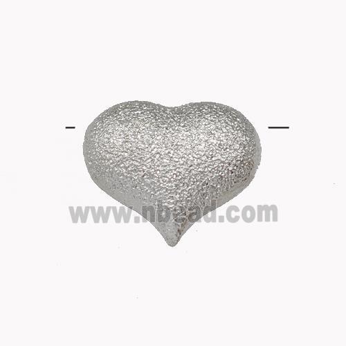 Copper Heart Beads Corrugated Hollow Platinum Plated