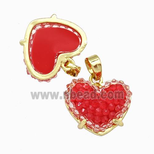 Resin Heart Pendant gold plated