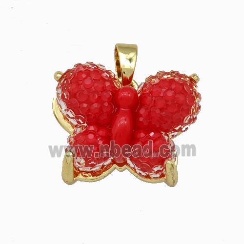 Resin butterfly Pendant gold plated
