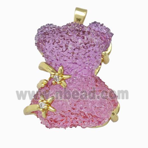Resin butterfly Pendant gold plated