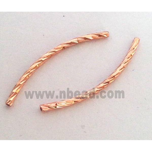 colorfast copper tube bead, red copper plated