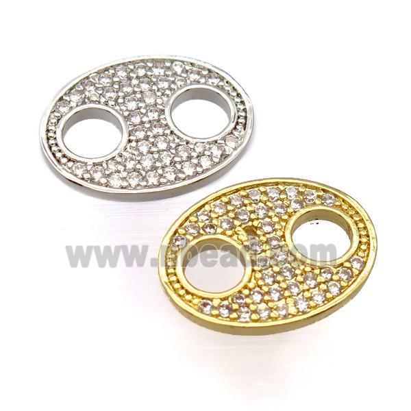 copper connector pave zircon, mixed