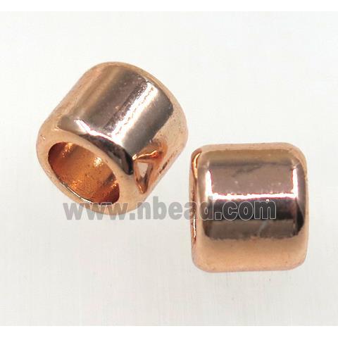 Colorfast copper tube beads, rose gold