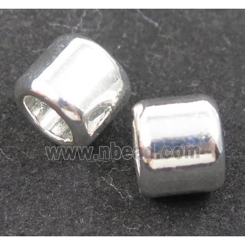 Colorfast copper tube beads, silver plated