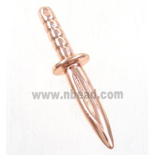 colorfast copper knife pendant, rose gold