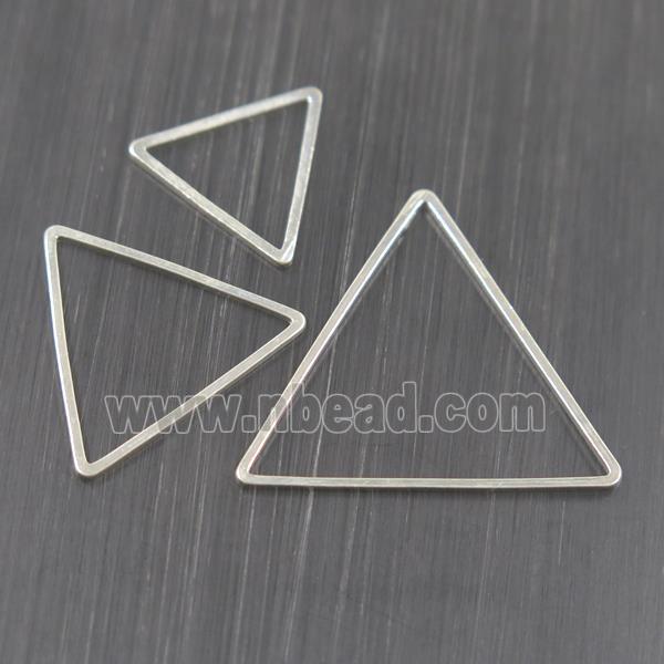 copper links, triangle, silver plated