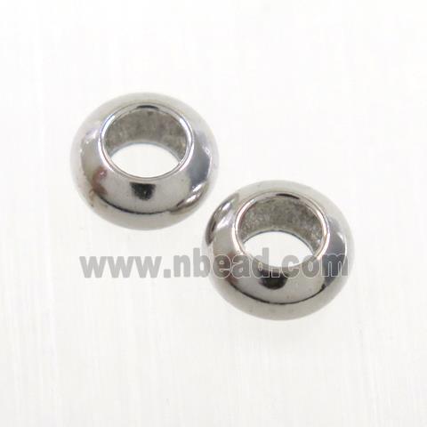 rondelle copper spacer beads, platinum plated