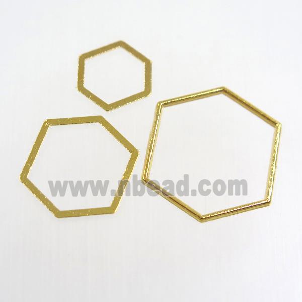 copper linker, hexagon, gold plated