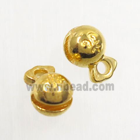 alloy bell pendant, gold plated