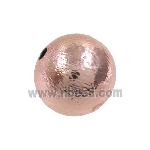 round Brushed copper beads, rose gold