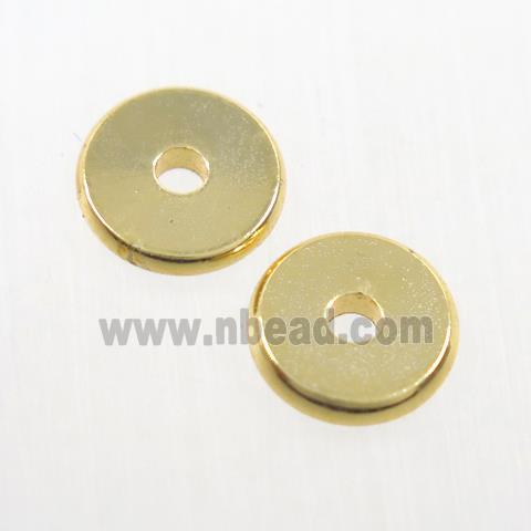 copper spacer beads, heishi, unfade, gold plated