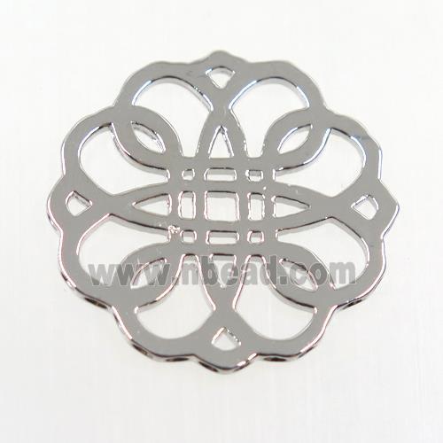 copper flower connector, platinum plated
