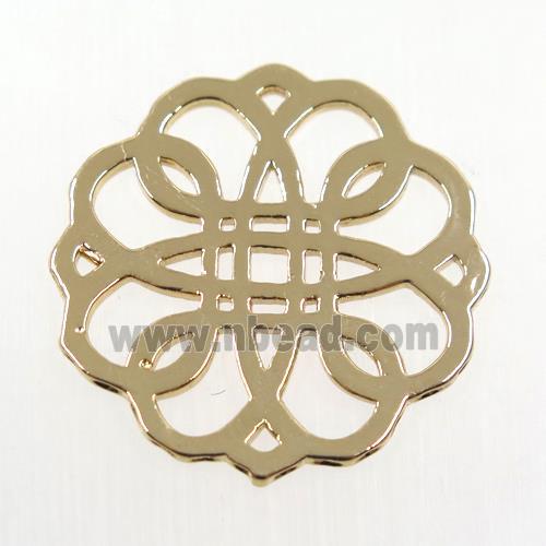 copper flower connector, gold plated
