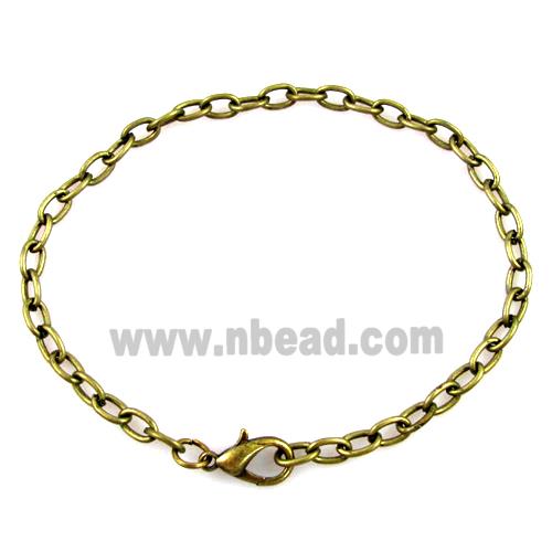 iron chain bracelet, antique bronze, nickel free