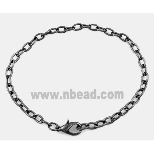 iron chain bracelet, black