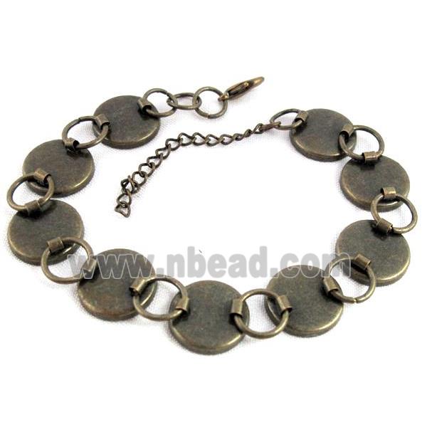 adjustable bracelet, gemstone setting, bronze