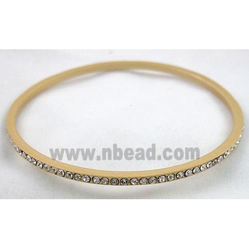 alloy bangles with rhinestone, duck-gold