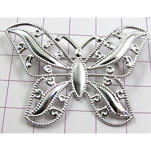 butterfly Brooch, copper, platinum plated