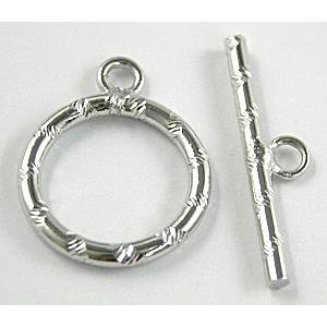 Platinum Plated Nickel Free Copper Toggle Clasp