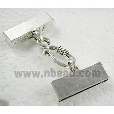 necklace connector and clasp, platinum plated, alloy