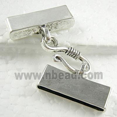 necklace connector and clasp, platinum plated, alloy