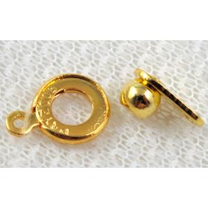slider clasp, necklace connector, copper, gold plated