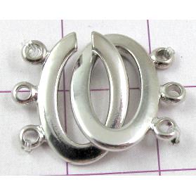 Necklace 3-1 Connectors, Copper clasp, Platinum Plated