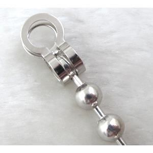 End Clasp of ball chain, iron, platinum plated