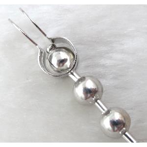 End Clasp of ball chain, iron, platinum plated