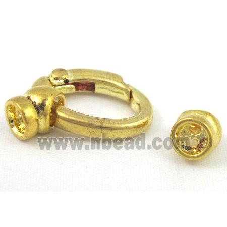end of cord, alloy clasp for necklace, bracelet, gold