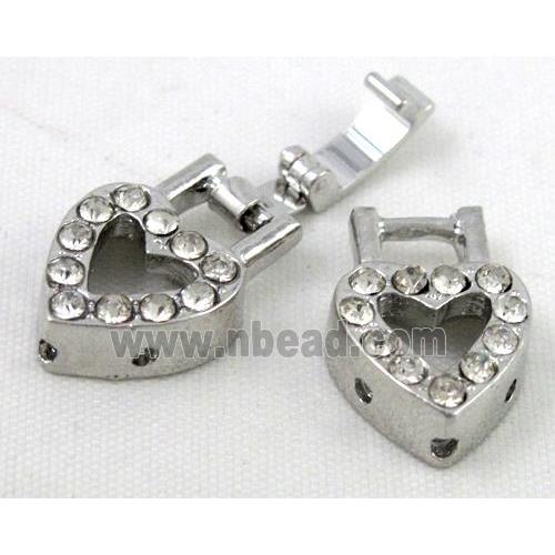 end of cord, alloy connector for necklace, bracelet, platinum plated