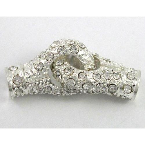 end of cord, magnetic alloy connector for necklace, bracelet, silver plated