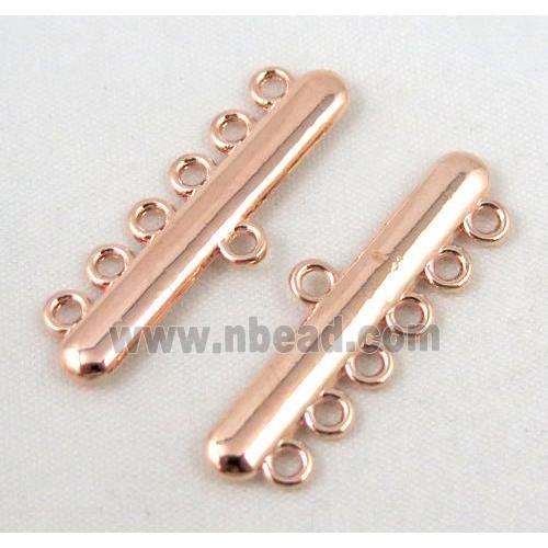 bracelet bar, alloy connector, red copper plated