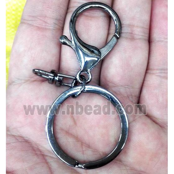 iron keychain clasp, black