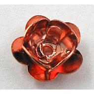 Rose bead, copper, Red copper Plated