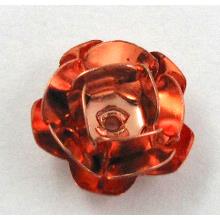 Rose bead, copper, Red copper Plated