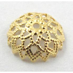 bead-Caps, copper, Golden Plated