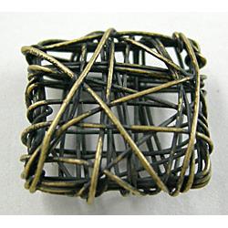 Antique Bronze Plated Jewelry Findings Cages pendant, iron thread