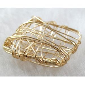 Gold Plated Jewelry Findings Cages pendant, iron thread