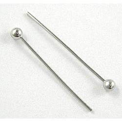 platinum plated HeadPin with round ball, copper